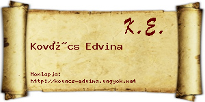 Kovács Edvina névjegykártya